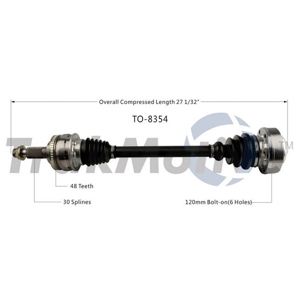 Surtrack Axle Cv Axle Shaft, To-8354 TO-8354